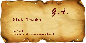Glük Aranka névjegykártya